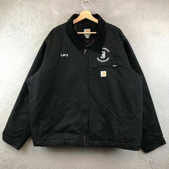 Vintage Carhartt Detroit Canvas Work Jacket Blanket Lined Black 3XL